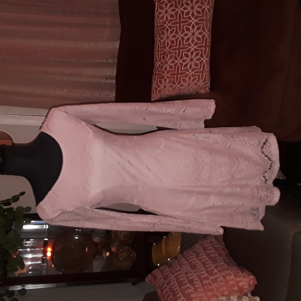 Xhilaration pale pink weave flared dress